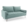 thumbnail image 1 of Pemberly Row 70" Upholstered Modern Velvet Sofa in Turquoise, 1 of 5