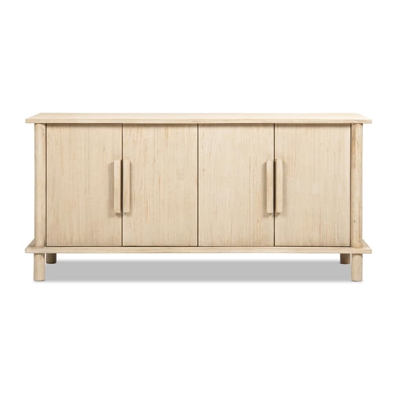 Pemberly Row 71" 4-Door Sideboard in Light Natural Cerused Reclaimed Pine
