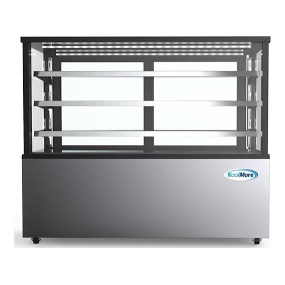 Pemberly Row 71" Stainless Steel Refrigerated Bakery Display Case in Silver