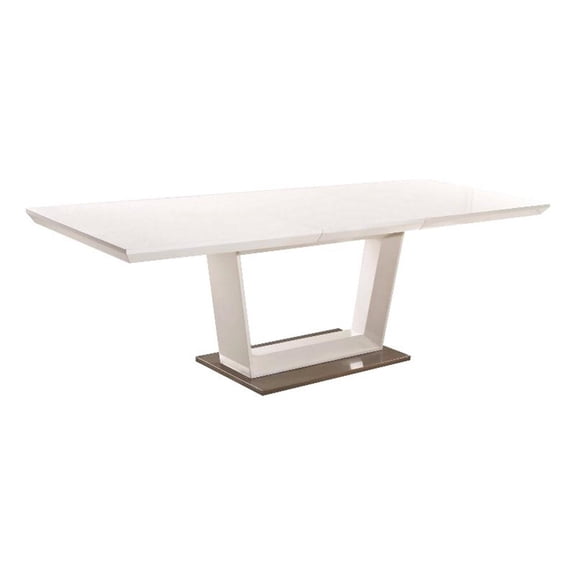 Pemberly Row 71 to 95" Extendable Dining Table with U Shaped Pedestal in White