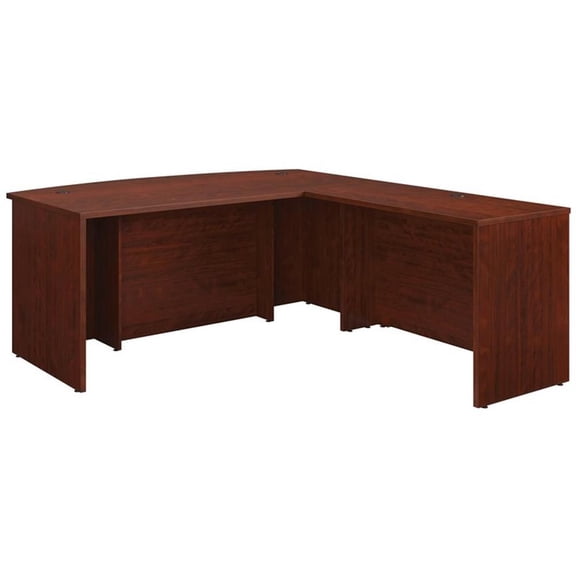 Pemberly Row 72" Bowfront Desk and 42" Return in Classic Cherry