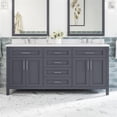 thumbnail image 1 of Pemberly Row 72" Double Vanity in Charcoal with White Countertop & Power Bar, 1 of 20