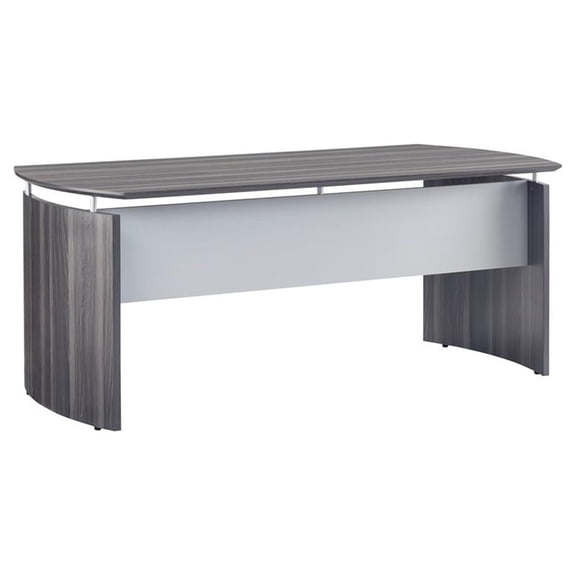 Pemberly Row 72" Floating Computer Desk Shell in Gray Steel
