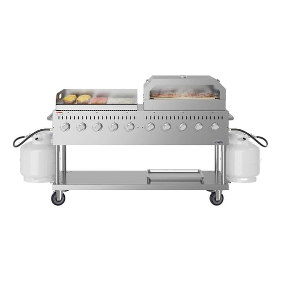 Pemberly Row 72" Full Stainless Steel Commercial Outdoor Propane Gas Grill