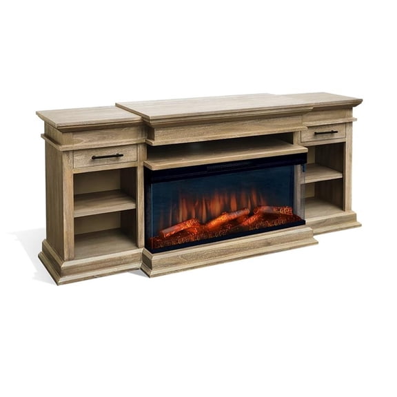 Pemberly Row 72" Media Console with Panoramic Electric Fireplace