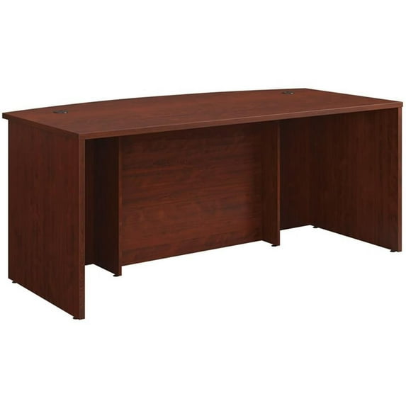 Pemberly Row 72" x 36" Bowfront Executive Desk in Classic Cherry