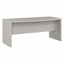 Pemberly Row 72W Bow Front Desk in Gray Sand - Engineered Wood