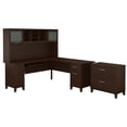 thumbnail image 1 of Pemberly Row 72W L Shaped Desk with Hutch and File Cabinet in Mocha Cherry, 1 of 7