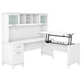 thumbnail image 1 of Pemberly Row 72W Sit to Stand L Desk with Hutch in White - Engineered Wood, 1 of 7
