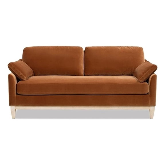 Pemberly Row 75.5" Farmhouse Sofa in Burnt Orange Performance Velvet