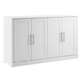 thumbnail image 1 of Pemberly Row 75" Modern Engineered Wood Queen Cabinet Bed with Mattress in White, 1 of 11