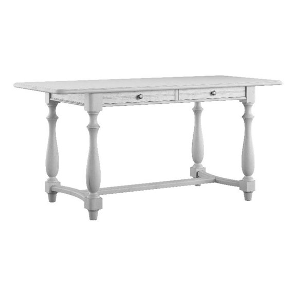 Pemberly Row 76" Gathering Height Dining Table w/ 2 Drawers - Oyster Shell Gray