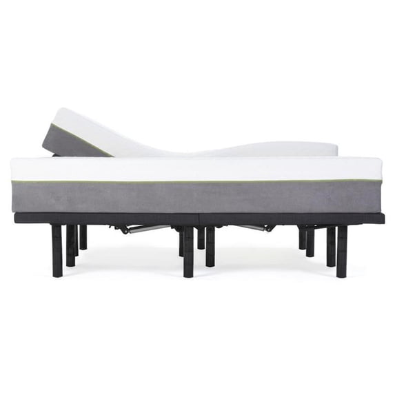 Pemberly Row 76" King Split Mattress and Model 2 Bed Base in White