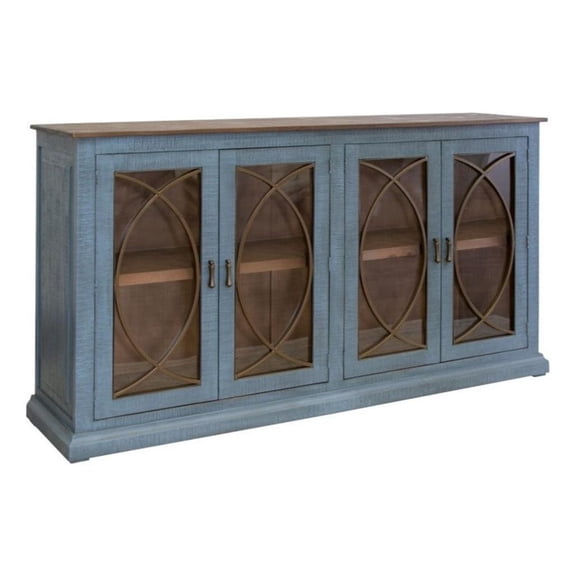 Pemberly Row 77" Rustic Modern Blue Console / Sideboard in Blue