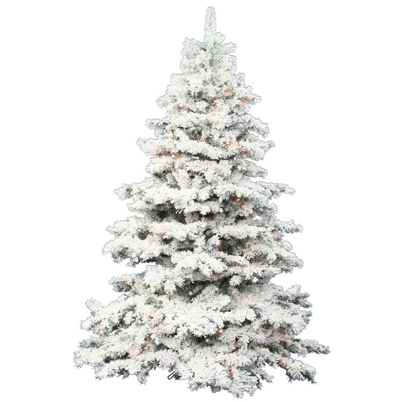 Pemberly Row 78" Alaskan Artificial Christmas Tree with Multi-Color LED in White