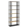 thumbnail image 1 of Pemberly Row 78" Minimalist Open Slat Wood Bookshelf - Oak / Black, 1 of 5