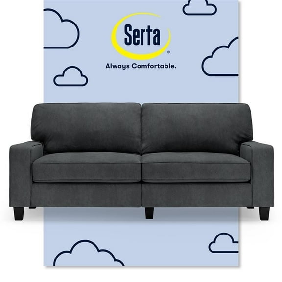 Pemberly Row 78" Track Arm Sofa with Removable Covers Charcoal