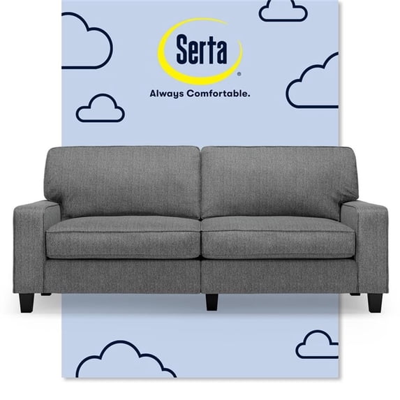Pemberly Row 78" Track Arm Sofa with Removable Covers Dark Gray