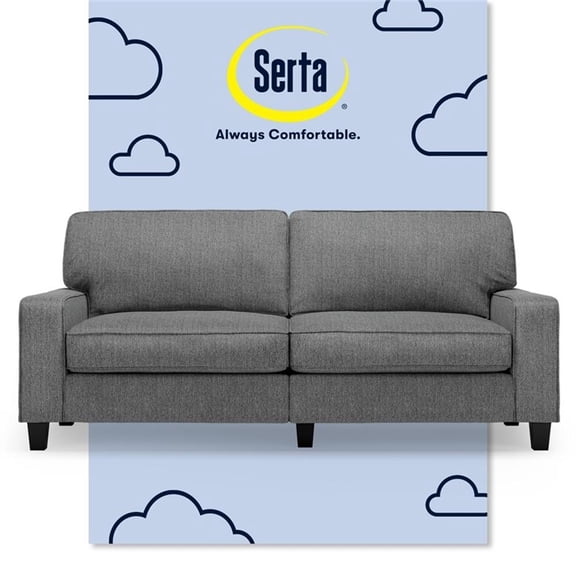 Pemberly Row 78" Track Arm Sofa with Removable Covers Dark Gray