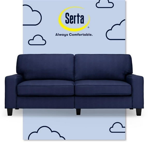 Pemberly Row 78" Track Arm Sofa with Removable Covers Navy Blue