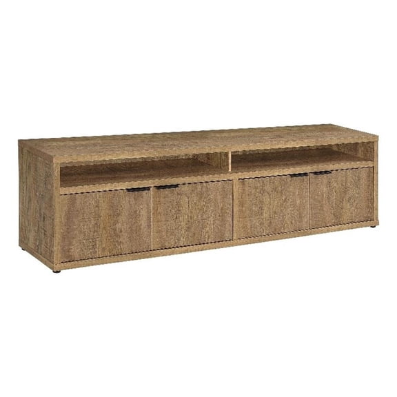 Pemberly Row 79" 4-Door Engineered Wood TV Stand Media Console in Mango