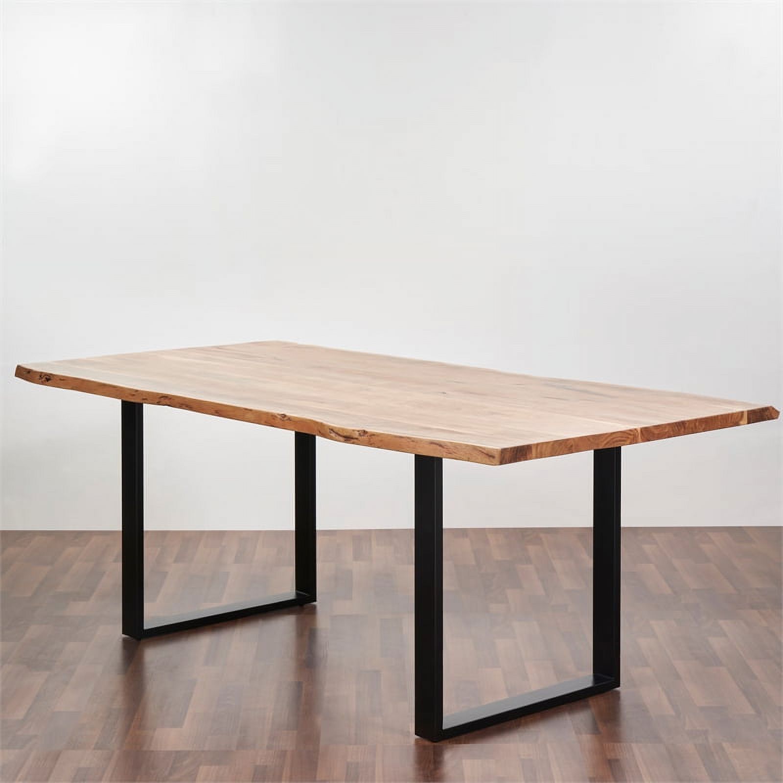 Pemberly Row 79" Live Edge Solid Wood Dining Table with Sled base ...