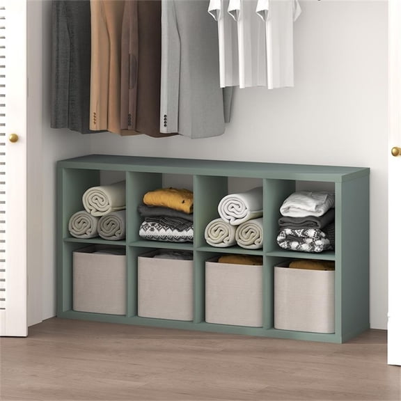 Pemberly Row 8-Cube Closet Organizer Open Shelf Engineered Wood Sage Green