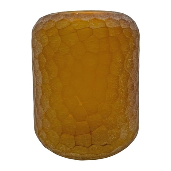 Pemberly Row 8" Decorative Handmade Patterned Glass Vase in Light Amber