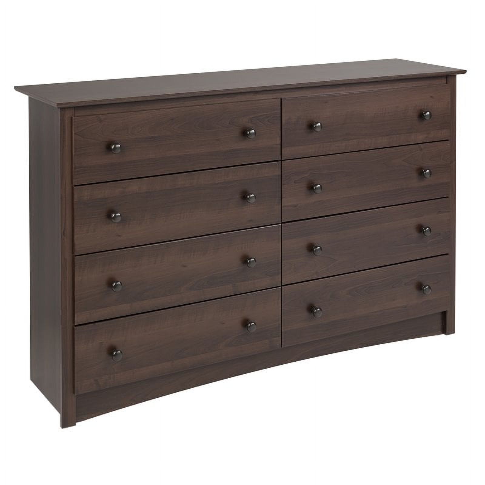Pemberly Row 8Drawer Transitional Composite Wood Dresser in Espresso