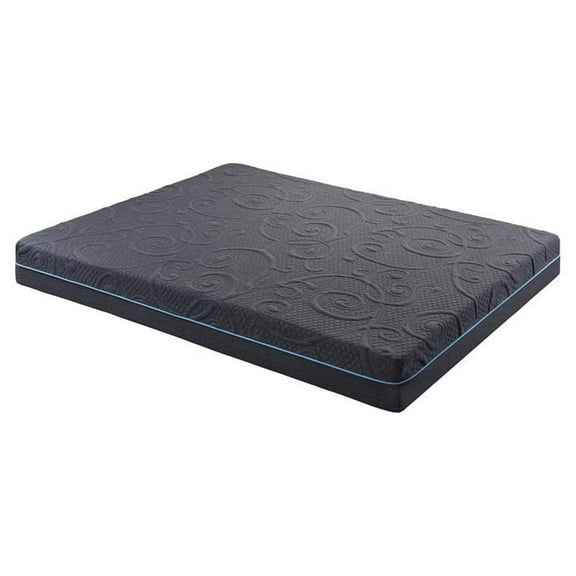 Pemberly Row 8" Fabric Full Gel Memory Hybrid Mattress in Gray
