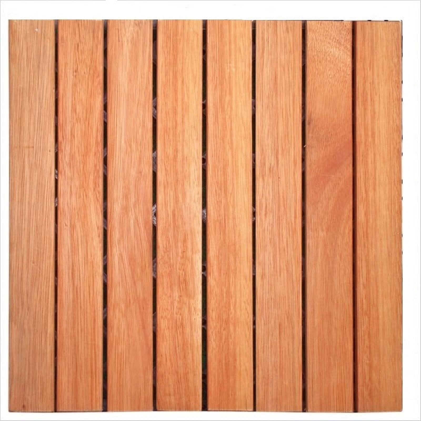 Row Slats Pemberly Row 8 Interlocking Slats Deck Tile in Teak (Set of 10 ...