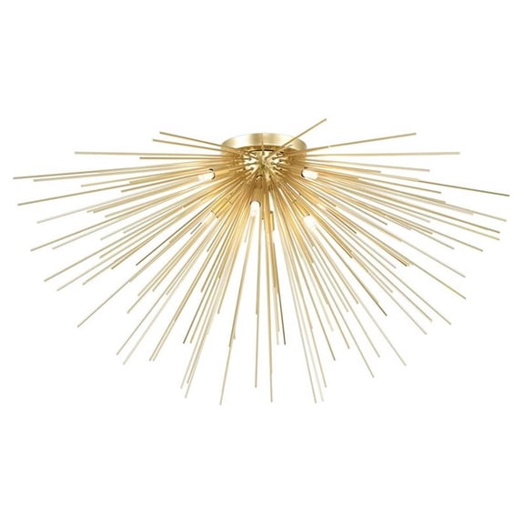 Pemberly Row 8 Light Contemporary Metal Flush Mount in Gold Leaf