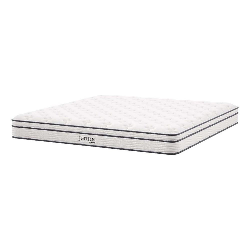 Pemberly Row 8" Modern Innerspring and Foam King Mattress in White