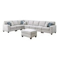 thumbnail image 1 of Pemberly Row 8-Piece Upholstered Fabric Sectional with Ottoman in Light Gray, 1 of 9