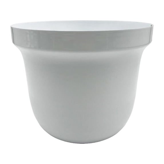 Pemberly Row 8-inch Wide Decorative Handmade Iron Round Flower Vase in White