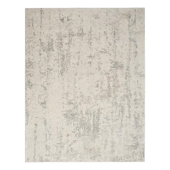 Pemberly Row 8' x 10' Cream Gray Fabric Modern Area Rug (8' x 10')