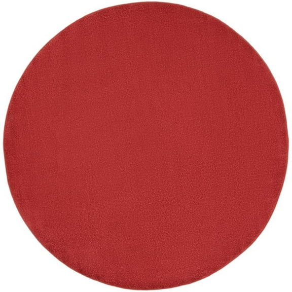 Pemberly Row 8' x Round Brick Red Fabric Outdoor Area Rug (8' Round)