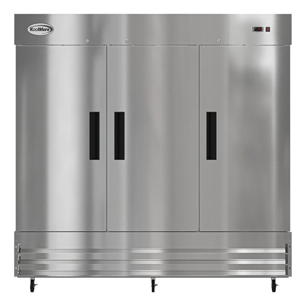 Pemberly Row 80" 3 Door Commercial Reach In Refrigerator 72 cu. ft. in Silver