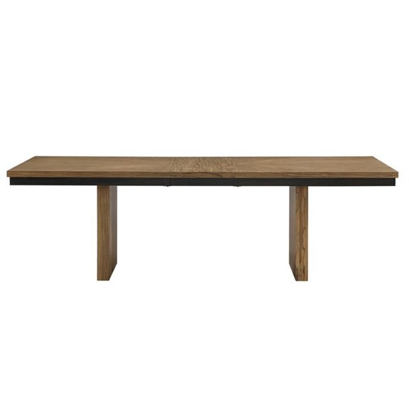 Pemberly Row 80-96" Dining Table with 16-inch Self-Storing Leaf in Brown