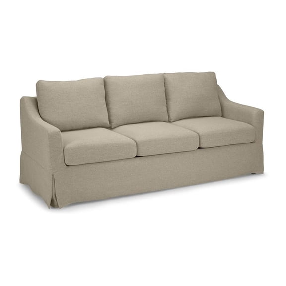 Pemberly Row 80W Sofa With Removable Slipcover in Sand Basketweave Fabric