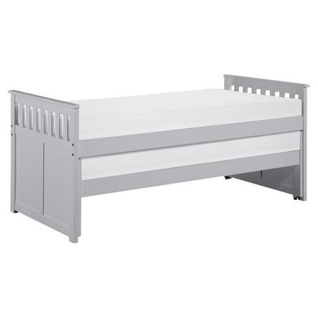 Pemberly Row 81.5" Transitional Wood Twin over Twin Bed in Gray