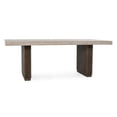 thumbnail image 1 of Pemberly Row 82" Travertine Laminate Dining Table Brown with Wood Legs, 1 of 9