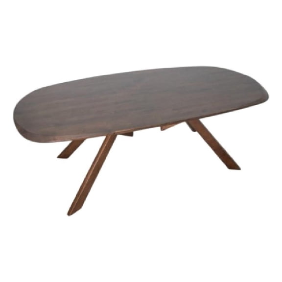 Pemberly Row 83 Inch Dining Table 3D Edges in Brown Full Solid Wood Rectangular