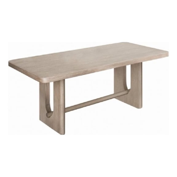 Pemberly Row 83 Inch Dining Table Pedestal Base in Classic White Wash Wood