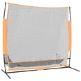 thumbnail image 1 of Pemberly Row 84.6"x42.1"x85" Polyester Golf Practice Net in Black and Orange, 1 of 10