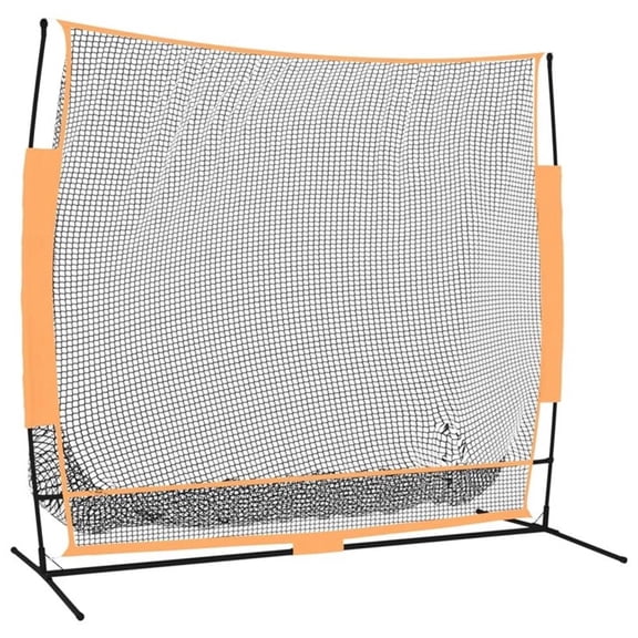 Pemberly Row 84.6"x42.1"x85" Polyester Golf Practice Net in Black and Orange