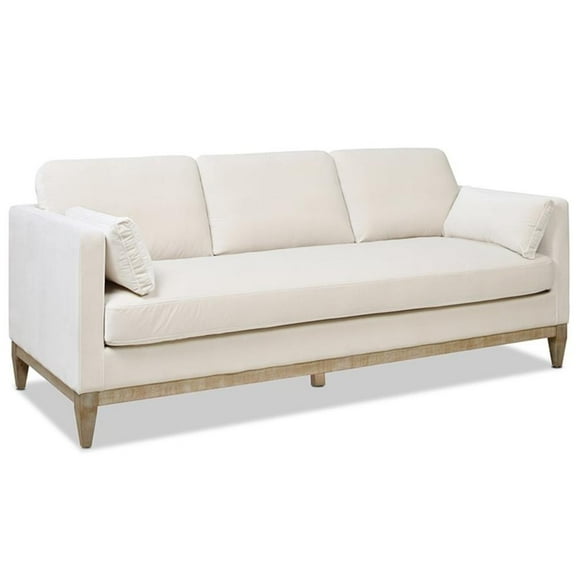 Pemberly Row 84" Modern Farmhouse Sofa in French Beige Finish
