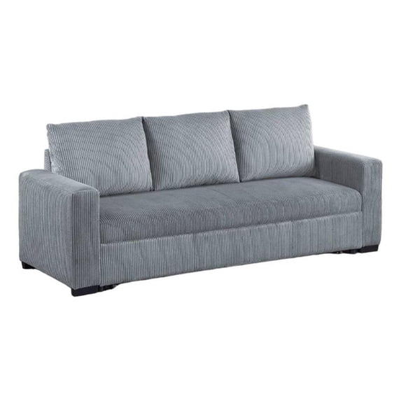 Pemberly Row 85 Inch Convertible Pull Out Sofa Bed Gray Corduroy