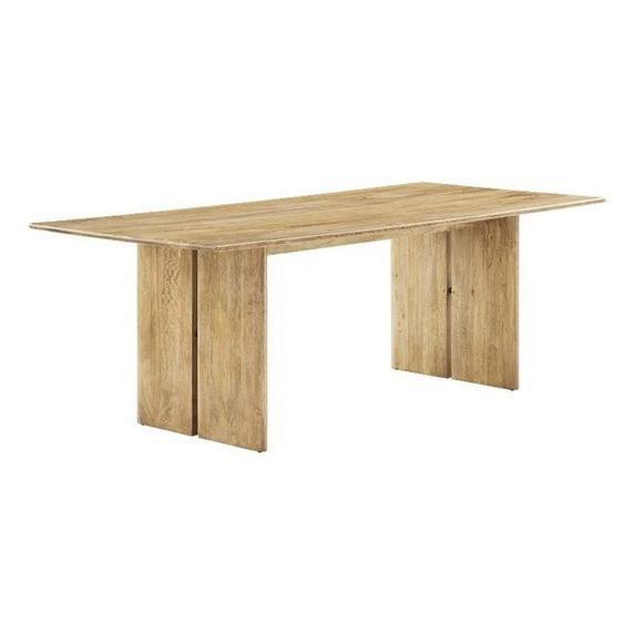 Pemberly Row 86" Rectangular Modern Wood Dining Table in Oak