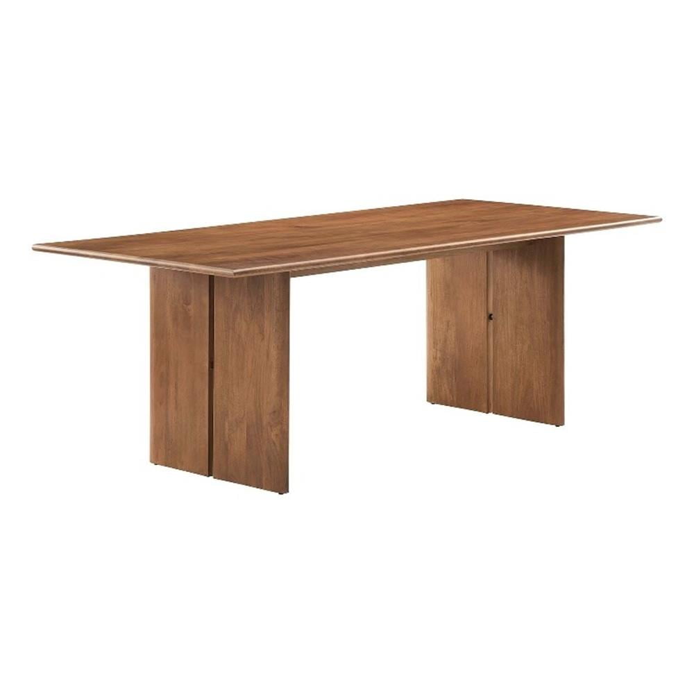 Pemberly Row 86" Rectangular Modern Wood Dining Table in Walnut ...